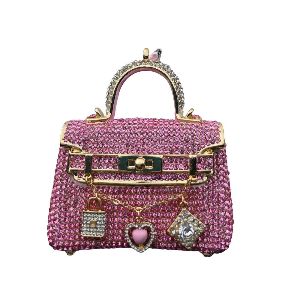 Piper K Pink Rhinestone Handbag Purse Bling Ornament 2025 Collection Nwt - Picture 2 of 2